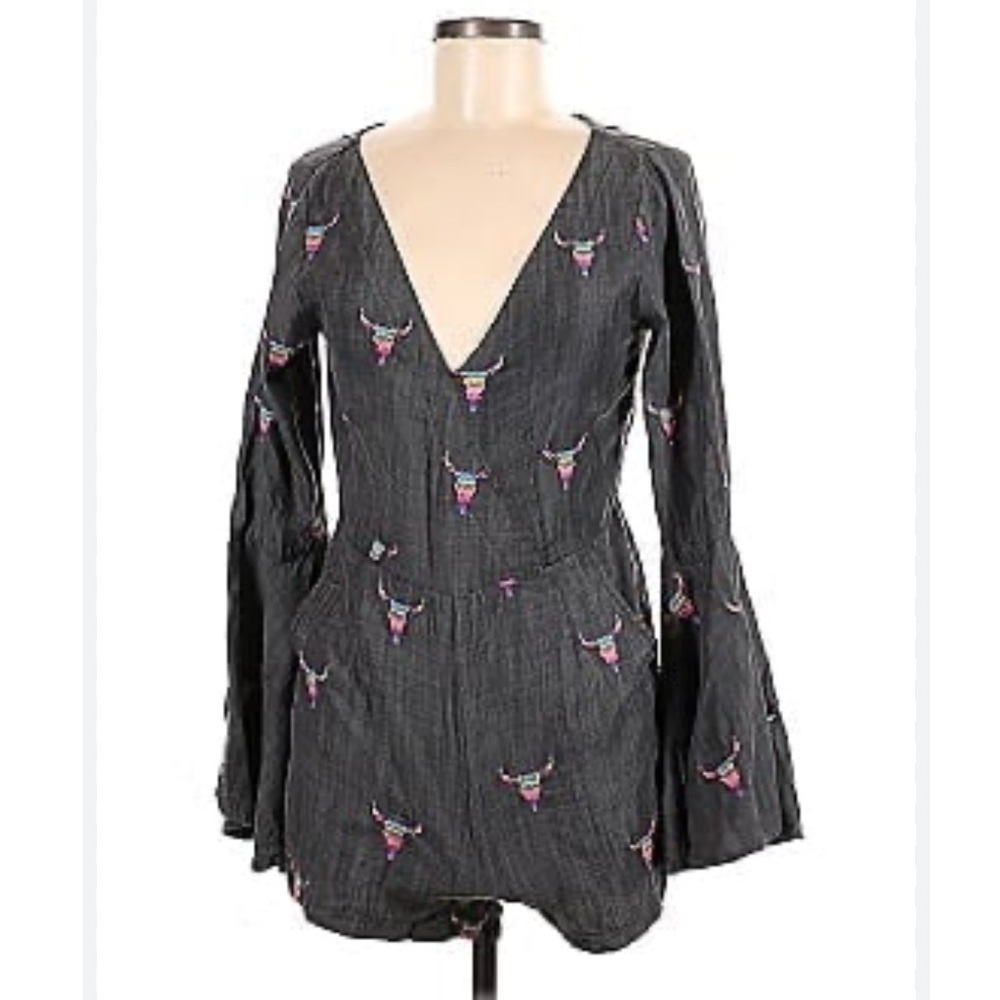 Anthropologie Judith March Chambray Romper Shorts sz L NEW Size L NEW #C416